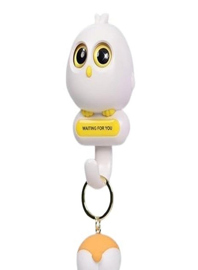 Vexton Heavy Duty 2 KG Multipurpose Strong Self Adhesive Nail-Free PVC Cute Owl Key Holder Wall Hook Sticker for Hanging (Any Color, Pack of 1) - Image 1